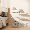 Acrylic Side Tables with 3 Shelve, Bedside Table Clear Nightstand by Giznzg