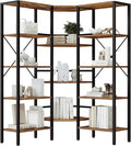 HOOBRO Industrial Corner Bookshelf, 5-Tier L-Shaped Bookcase, Open Display by HOOBRO