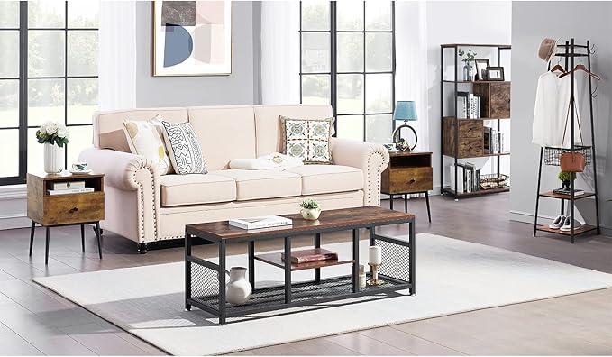 VECELO Modern Nightstands Set of 2, Square End Side Table - Image 7