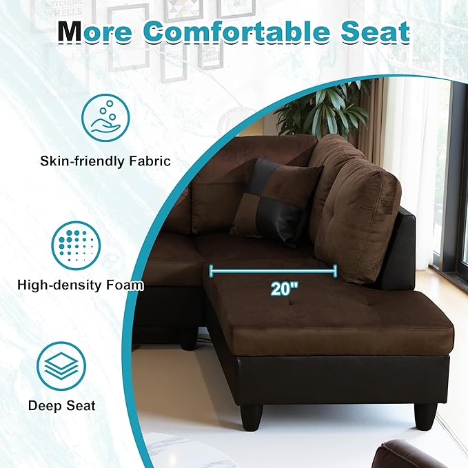 103.5" Oversized Sectional Couch, L Shaped Couch - Image 5