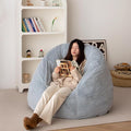 N&V Large Shell Bean Bag Chair, Adult Size Bean Bag Sack, Foam Filling by NV