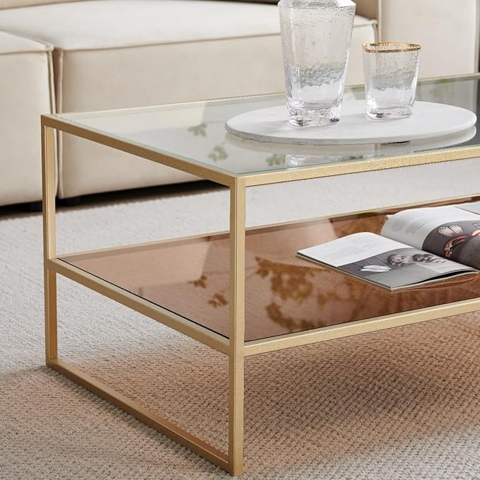 Shrine Glass Coffee Table, Dual-Layer Glass Coffee Table - Image 5