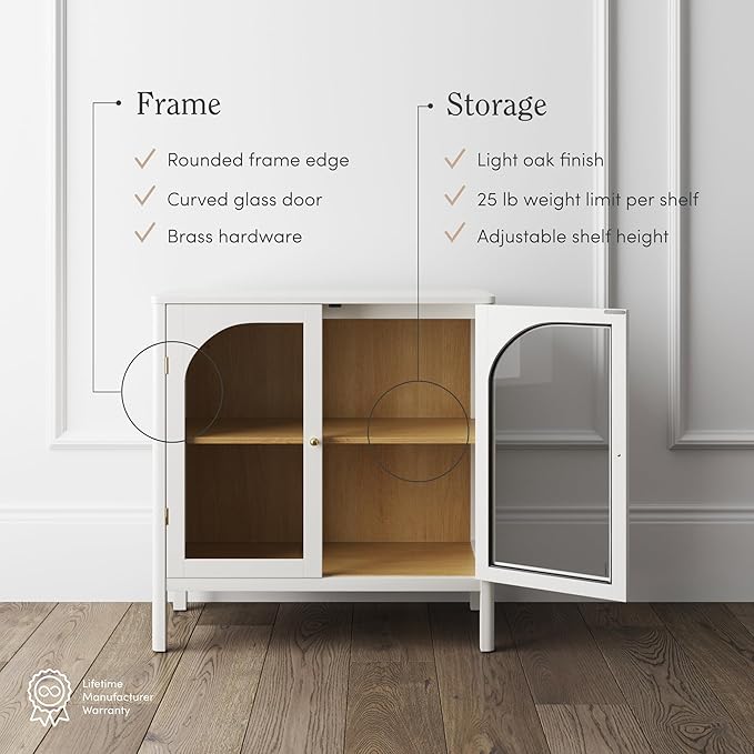 Nathan James Mason Storage Accent Cabinet Sideboard Buffet, Credenza - Image 4