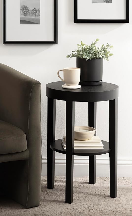 Kate and Laurel Talcott Modern Round Wood Side Table, Natural Wood, - Image 2