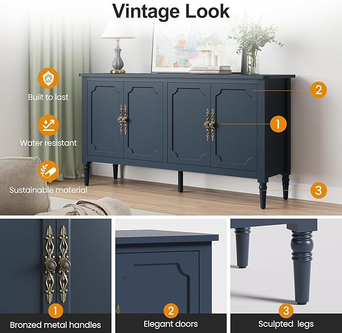 Console Cabinet, Wood Buffet Cabinet, Media Cabinet - Image 3