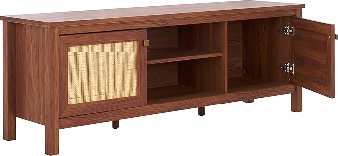 SAFAVIEH Evane TV Stand for up to 65" Flatscreen – Walnut & Natural, 2 Doors - Image 6