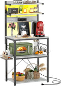 Aheaplus Bakers Rack with Power Outlet, Microwave Stand, 5 Tiers Coffee Bar by Aheaplus