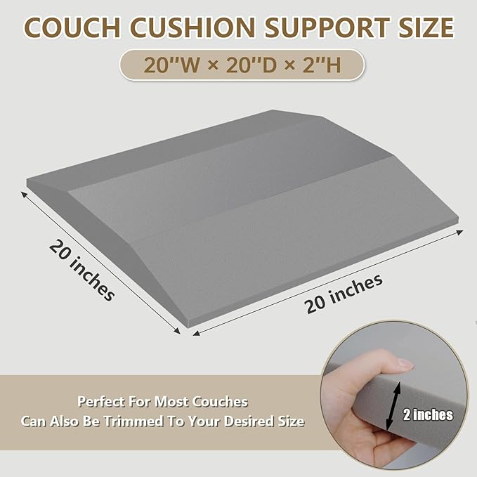 3 Pcs Couch Cushion Support for Sagging Seat High Density Trapezoidal Couch - Image 2