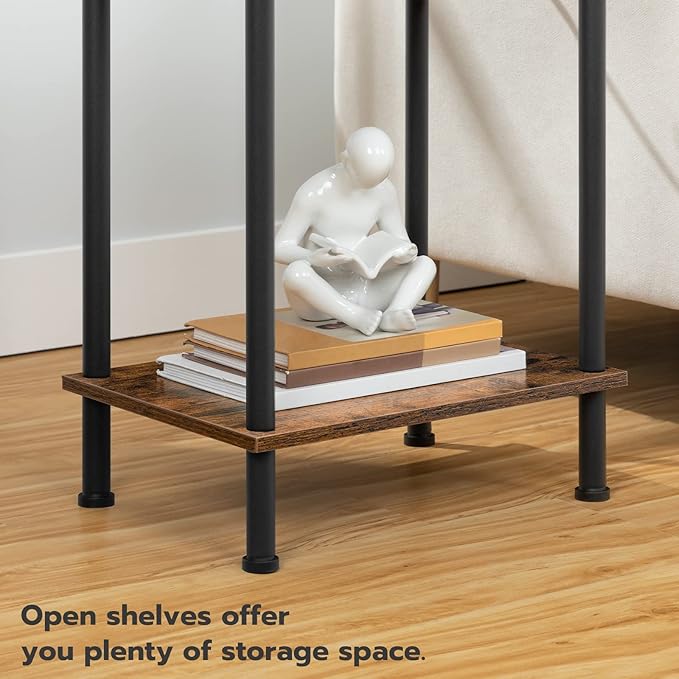 HOOBRO Side Table with Charging Station, End Table with USB Port and Outlet - Image 7