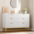 GAOMON White Dresser for Bedroom, Modern 6 Drawer Double Dresser by GAOMON