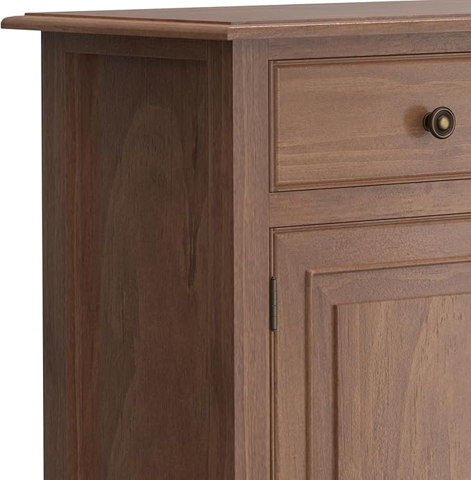SIMPLIHOME Connaught 40-inch Wide Solid Wood Storage Cabinet in Medium Saddle - Image 6
