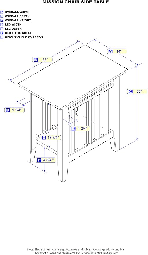 AFI Mission Chair Side Table in Grey - Image 5