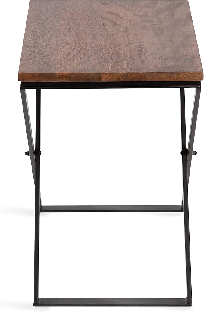 Kate and Laurel Laraway Modern Side Table, Rustic Brown and Black, Metal - Image 6