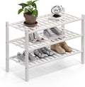 Haddockway 3 Tier Bamboo Shoe Rack Storage Organizer, Small Space 27"x11"x20" by Haddockway