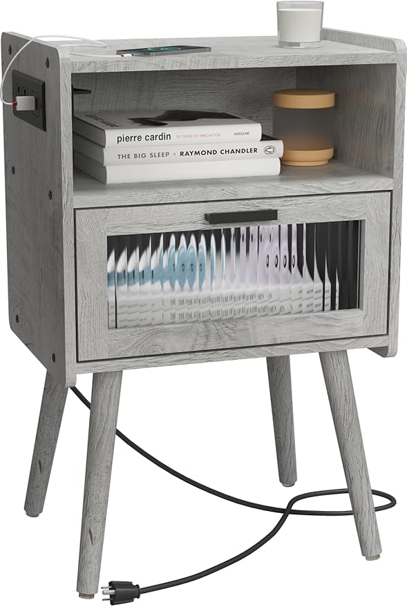 SOOWERY Mid Century Modern Nightstand by SOOWERY