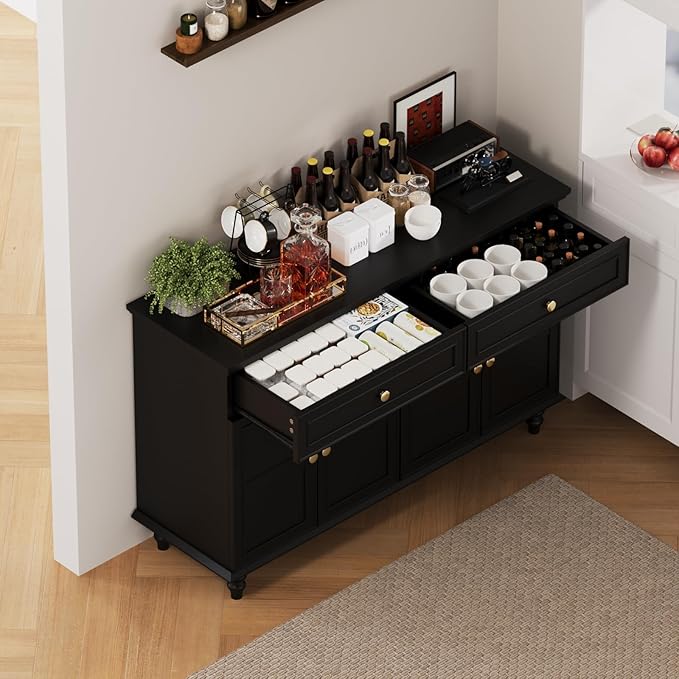 47.6" Buffet Sideboard with 2 Drawers and 4 Doors, Wooden Kitchen Storage - Image 2