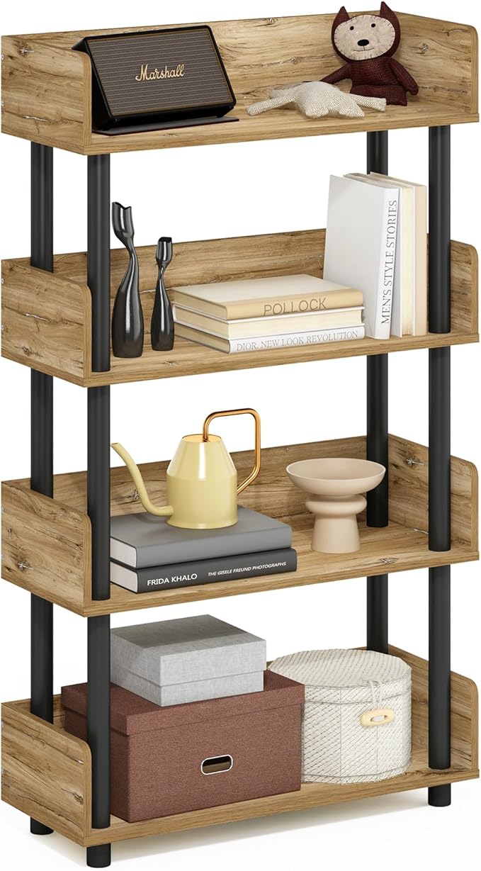 Furinno Turn-N-Tube 4-Tier Multipurposes Display Rack, Open Shelf Rack/Storage by Furinno-FitsYourSpaceFitsYourBudget
