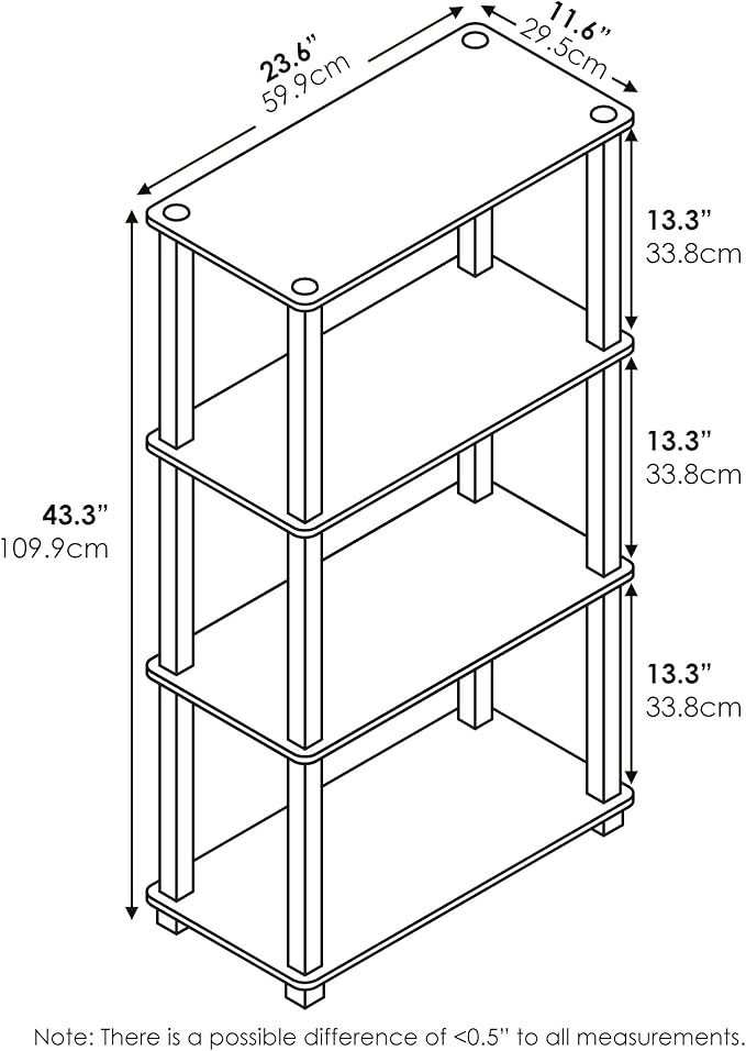 Furinno Turn-S-Tube 4-Tier Compact Multipurpose Shelf Display Rack - Image 3