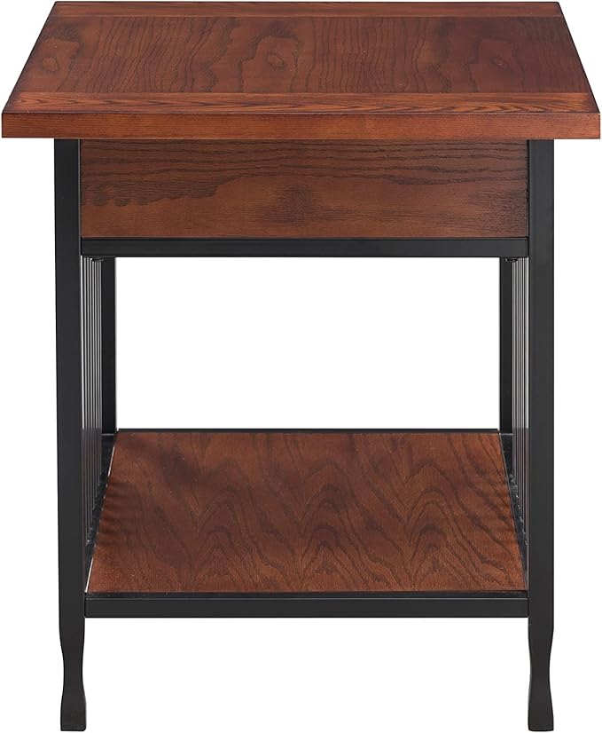 Leick Home Ironcraft Coffee Table, Solid Wood, 2 Drawers, 1 Display Shelf - Image 10
