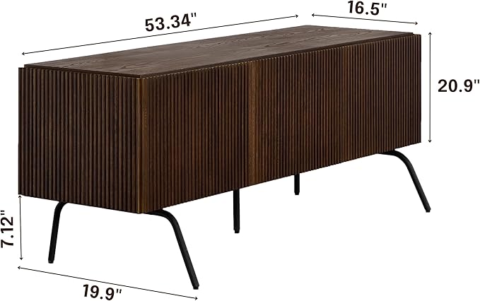NTC Veil TV Stand with 3 Doors for TVs up to 60’’, Media Console with Vertical - Image 2