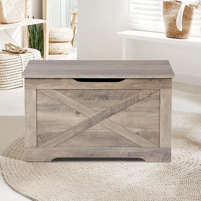 Storage Chest, Wooden Storage Bench, Entryway Shoes Bench - Image 8