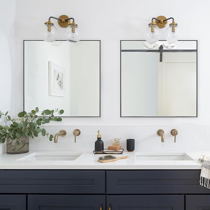 28x28 Inch Black Bathroom Mirror - Image 4