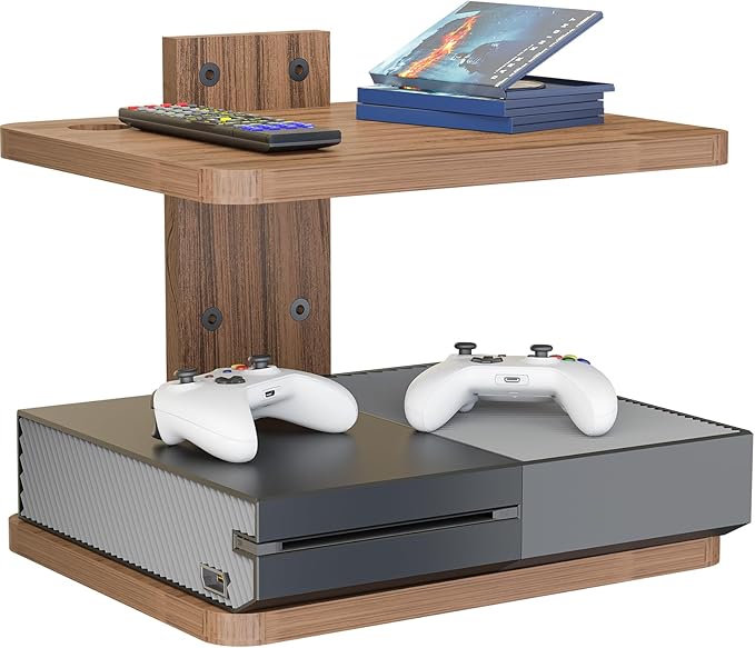 WALI Floating TV Shelf, Projector Shelf Holds Up to 22lbs, Wooden Projector by WALI