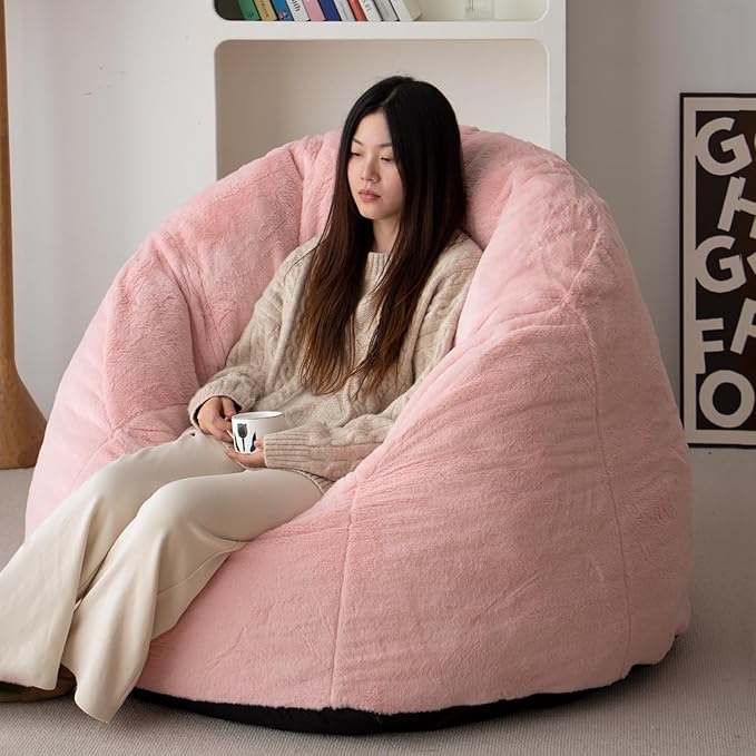 N&V Large Shell Bean Bag Chair, Adult Size Bean Bag Sack, Foam Filling - Image 5