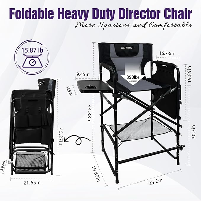 Tall Folding Directors Chair - Image 3