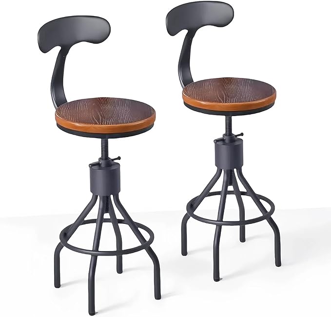 Set of 2 Industrial Bar Stools by BOKKOLIK