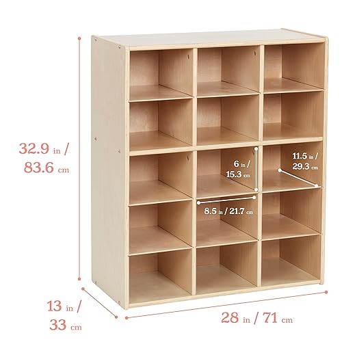 ECR4Kids Streamline 15 Cubby Tray Storage Cabinet, Classroom Furniture - Image 3