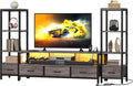 DWVO Entertainment Center with Bookshelves, LED TV Stand by DWVO