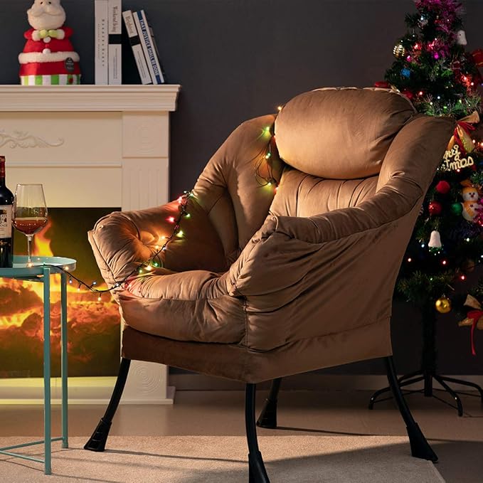 HollyHOME Modern Fabric Large Lazy Chair, Accent Oversized Comfy Reading Chair - Image 9