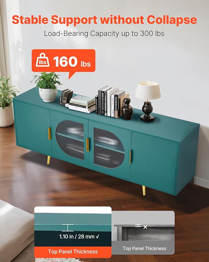 VEVOR TV Stand for TVs up to 75 inch, Modern Entertainment Center - Image 4