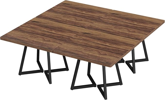 Tribesigns Square Dining Table for 10, 31.5" Industrial Dinner Table - Image 9