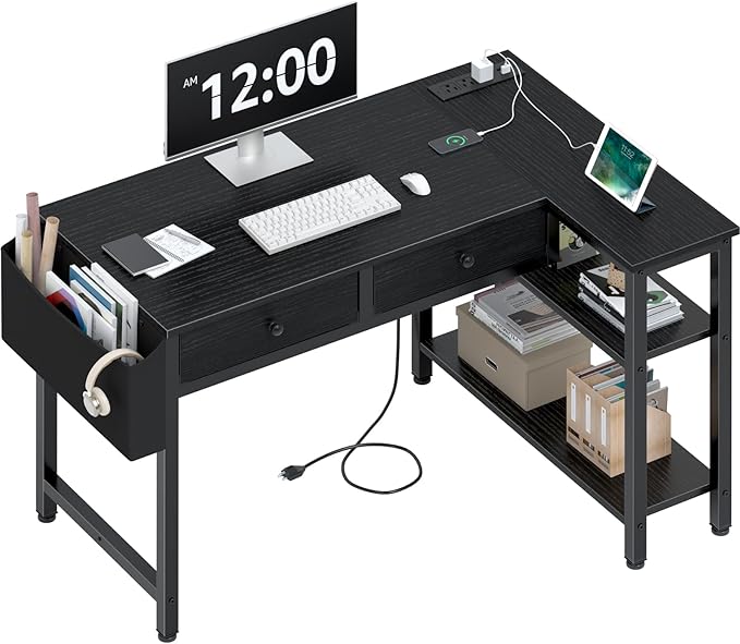 DLisiting Black Corner Desk for Small Space by Unknown