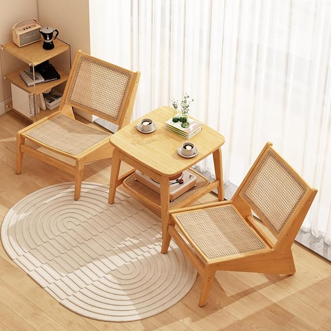 Rattan Accent Chair for Living Room, Mid Century Side Chair, Comfy Bamboo - Image 4
