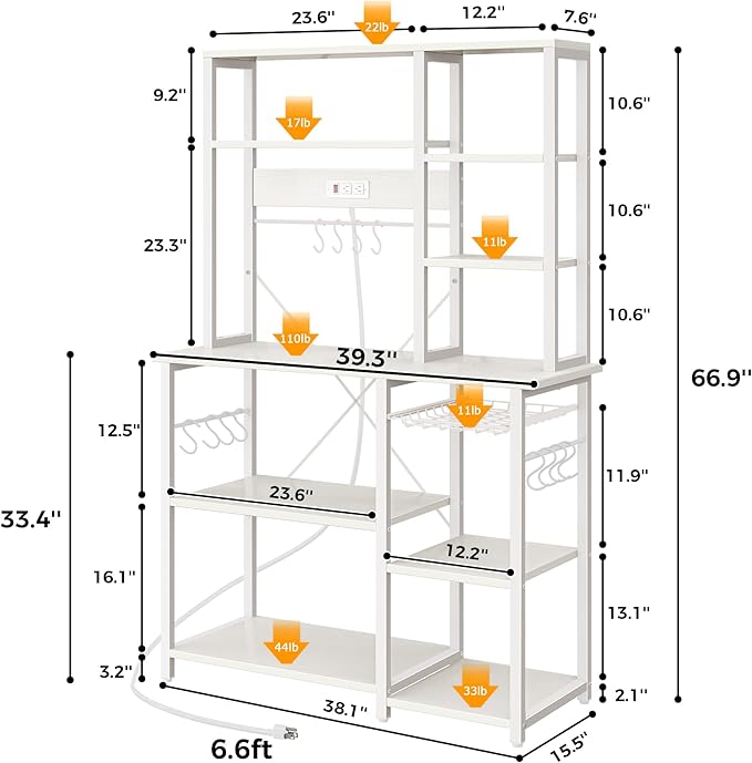 SUPERJARE Large Bakers Rack - Image 3