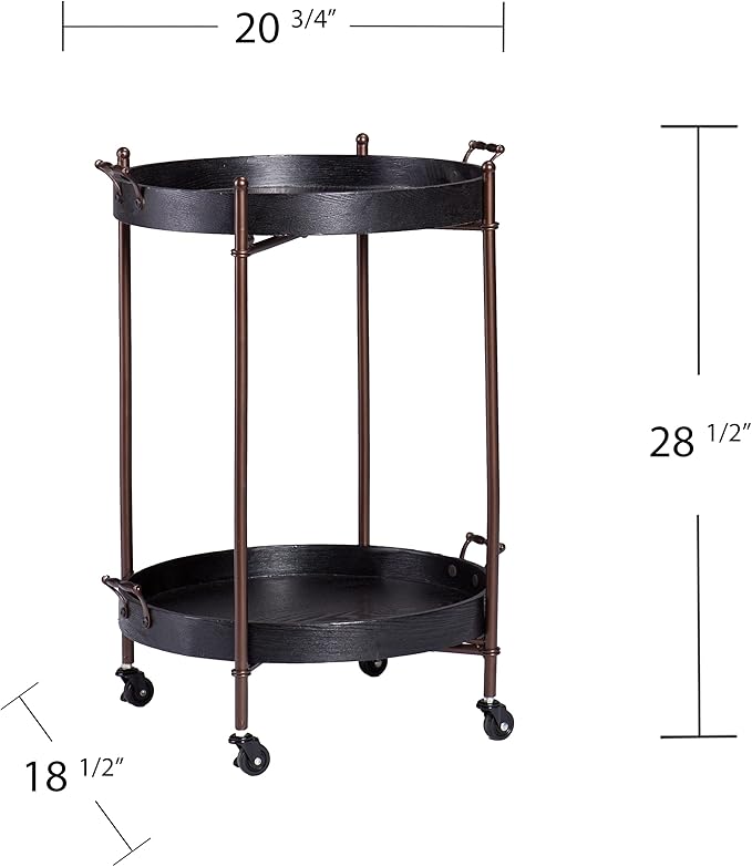 SEI Furniture Alfred Two-Tier Round Butler Table - Image 7