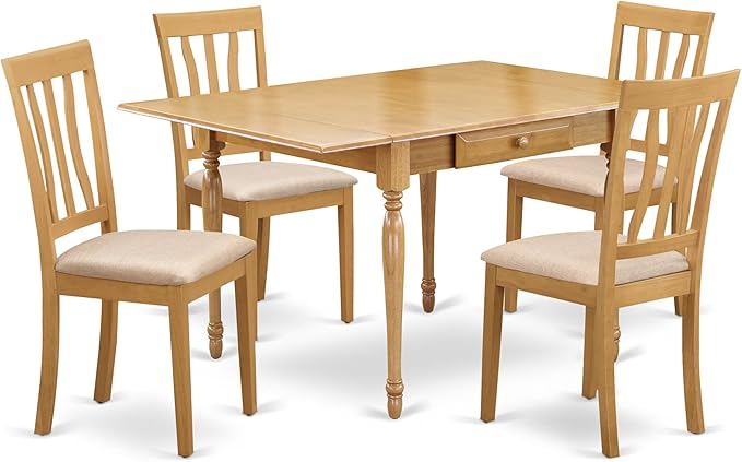 East West Furniture MZAN5-OAK-C 5 Piece Dinette Set by EastWestFurniture