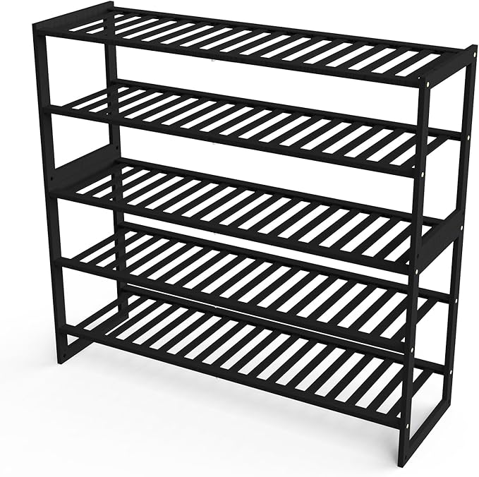 Shoe Rack Bamboo 5 Tier Shoe Organizer, Storage 20-25 Pairs - Image 8