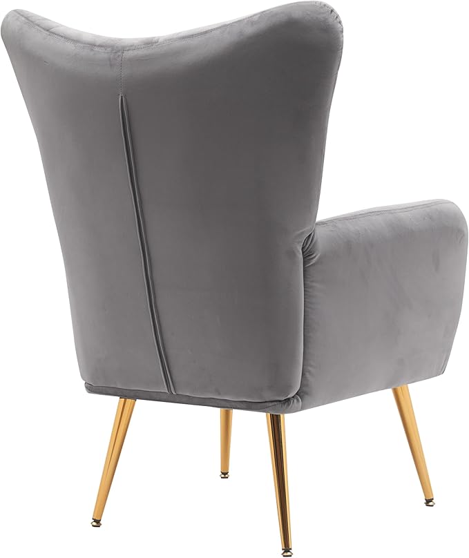 Container Furniture Direct Modern Chic Mid-Century Velvet Accent Armchair - Image 9