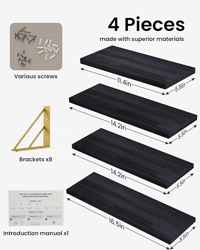 BAYKA Floating Shelves for Bedroom Decor, Wall Shelves for Storage, Wall - Image 7