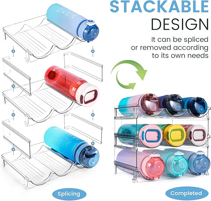 Water Bottle Organizer for Cabinet, 3 Pack Water Bottle Organization and - Image 2