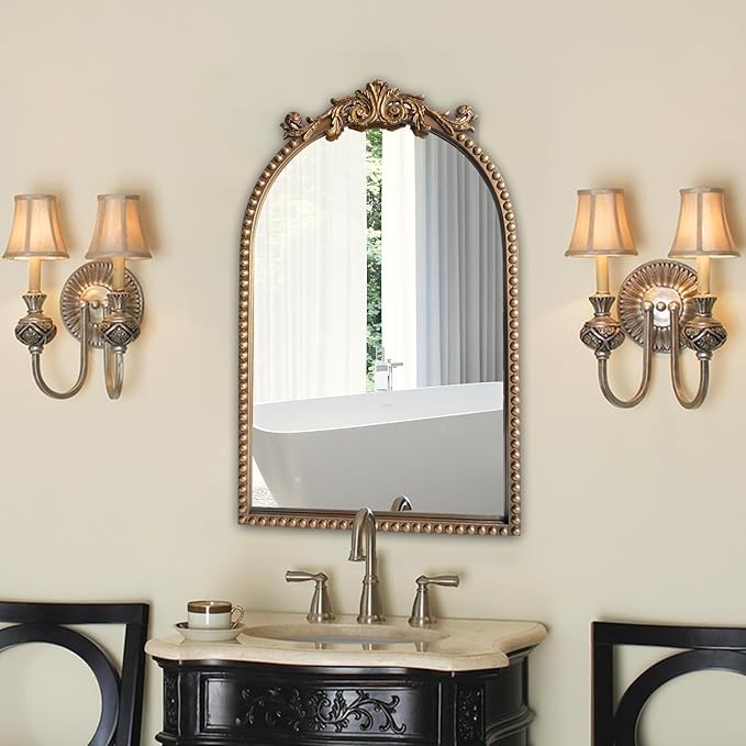 ironsmithn Gold Arched Mirror, Metal Decorative Accent Mirrors - Image 6