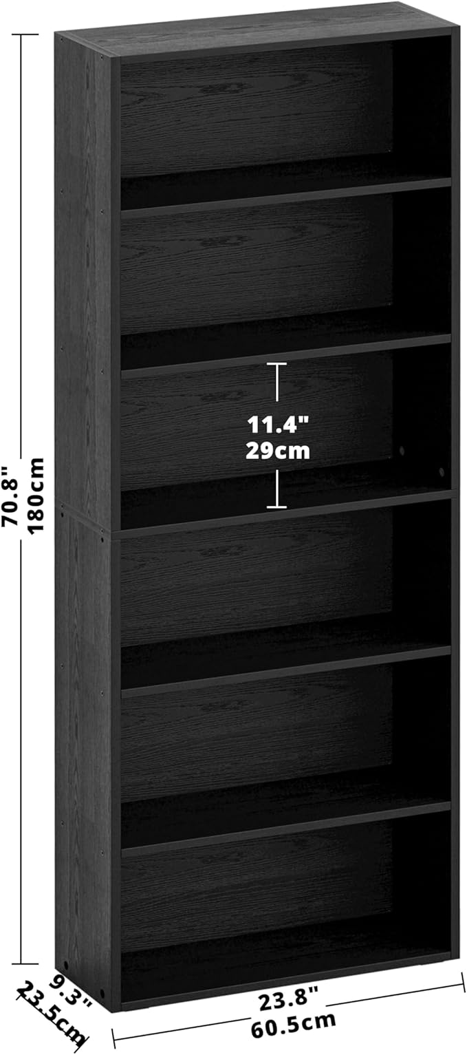 IRONCK Bookshelves and Bookcases Floor Standing 6 Tiers Display Storage Shelves - Image 3