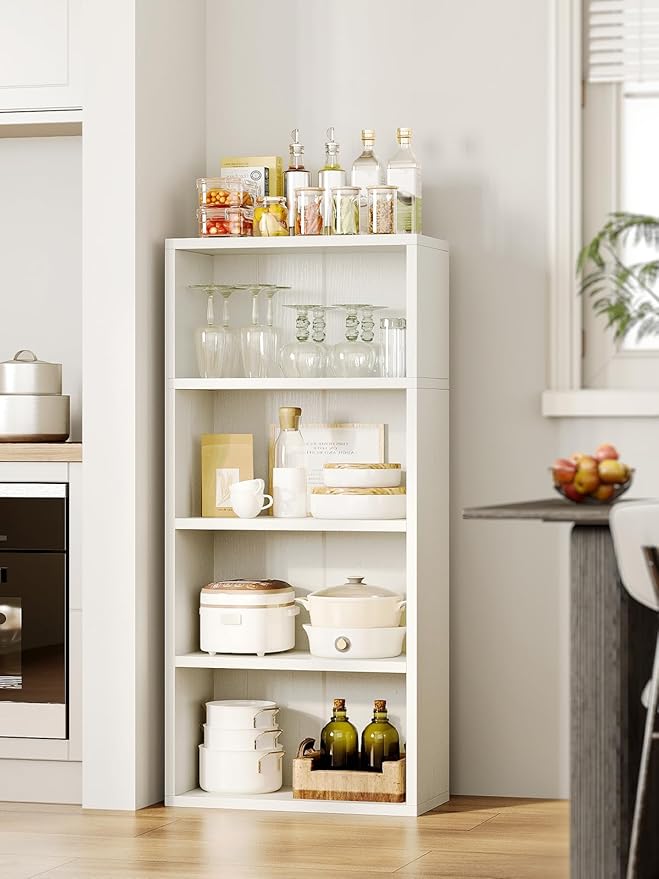 Casaottima 4-Tier Open Bookshelf and Bookcase, Floor Standing Display Storage - Image 8