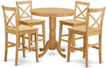 East West Furniture JAPB5-OAK-W 5 Piece Counter Height Dining Table Set by EastWestFurniture