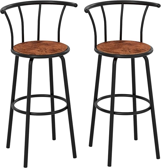 VECELO Bar Stools Set of 2, Swivel Counter Stools by VECELO