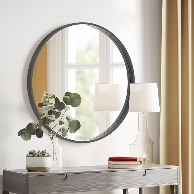 HOMECOOKIN Round Wood Mirror, Living Room - Image 7
